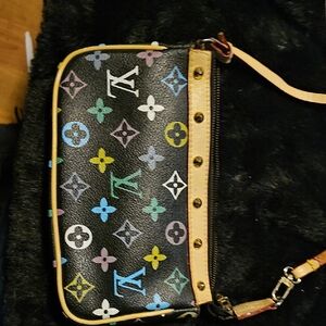 Louis Vuitton Black Multicolor Monogram Clutch